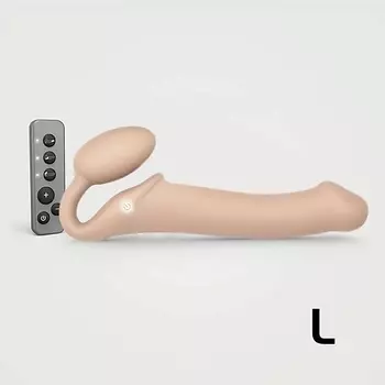 STRAP-ON-ME Вибрострапон с 3 моторами, телесный, L, 17 см