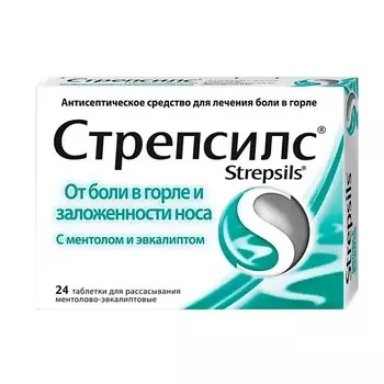 АПТЕКА Стрепсилс таб. д/рассас ментол-эвкалипт N24
