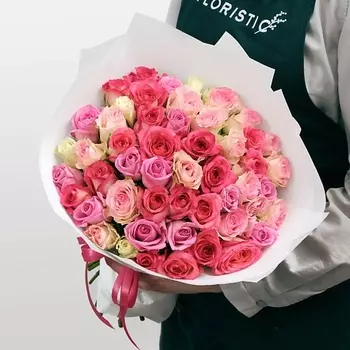 STUDIO FLORISTIC Букет из Роз Кения 51 шт 40 см «Маргарита»
