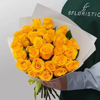 STUDIO FLORISTIC Букет Роз Кения 25 шт «Капелька солнца»