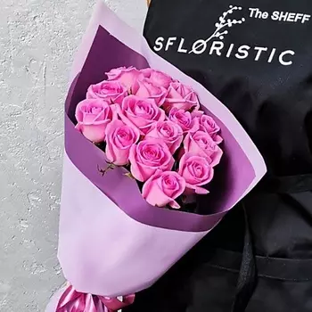 STUDIO FLORISTIC Букет розовых Роза 15 шт «Ослепительной»