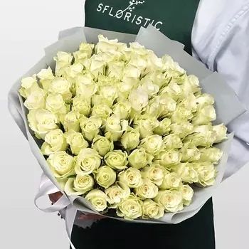 STUDIO FLORISTIC Роза Кения белая 75шт 40 см