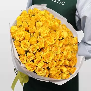 STUDIO FLORISTIC Роза Кения желтая 75шт 40 см