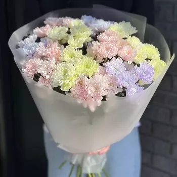 СТУДИЯ ЦВЕТОВ ЛАРИСЫ БАЛАШОВОЙ Микс из 11 кустовых цветных хризантем