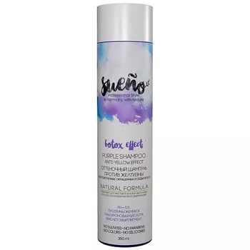 SUENO Оттеночный шампунь против желтизны для осветленных окрашенных и седых волос 350