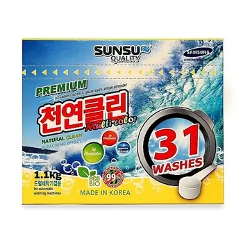 SUNSU QUALITY Концентрированный порошок для стирки цветного белья 1,1кг = 31стирка (Samsung) 1100.0