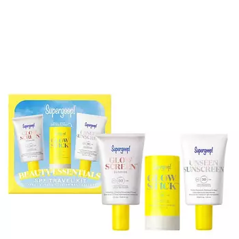 SUPERGOOP! Солнцезащитный набор Beauty Essentials SPF Стик-хайлайтер +Крем