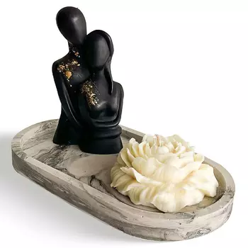 СВЕЧИ В ДОМ Влюбленные черные с розой 400.0