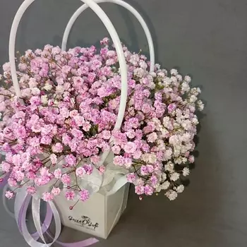 SWEET SOFI СТУДИЯ ЦВЕТОВ Композиция из воздушной гипсофилы в сумочке