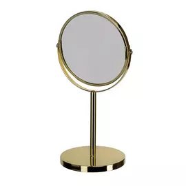 SWENSA Зеркало косметическое d=17см 2-стороннее, настольное, золотой