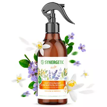 SYNERGETIC Ароматический освежитель воздуха Пачули и нероли на водной основе, нейтрализатор 380