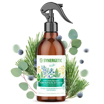 SYNERGETIC Освежитель воздуха Ягоды можжевельника и ангелика на водной основе, нейтрализатор 380.0