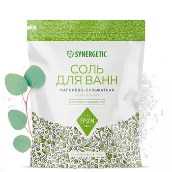 SYNERGETIC Соль для ванн магниево-сульфатная с маслом эвкалипта 5000.0