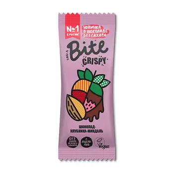 TAKE A BITE Батончик Crispy "Миндаль-Клубника"