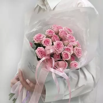 ТАЛИСМАН ФЛОРА Кустовые розовые розы в упаковке