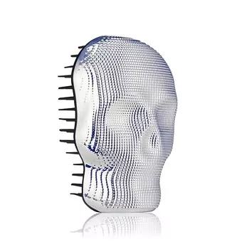 TANGLE ANGEL Массажная расческа череп детанглер для волос Skeleton Black Chrome