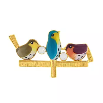 TARATATA Брошь Pia-pia, с цветной смолой и стразами