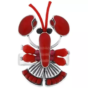 TARATATA Кольцо Mr Lobster, разъемное, со смолой, бусинами и шнуром 1.0