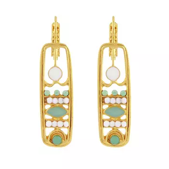 TARATATA Серьги Papyrus, со смолой, стразами, бусинами