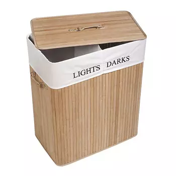 TATKRAFT Большая бамбуковая корзина для белья Carolina