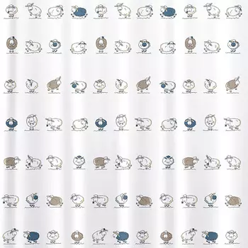 TATKRAFT Штора для ванной комнаты FUNNY SHEEP