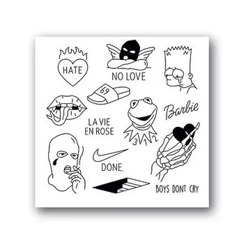 TATTS Переводная тату Sad 10*10см