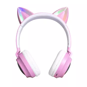 TELZEN Наушники беспроводные детские светящиеся кошачьи ушки