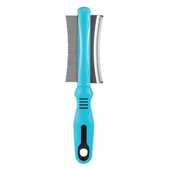 TENBERG Расческа Валера для кошек и собак 2-в-1 дешеддер + гребень Vertigo