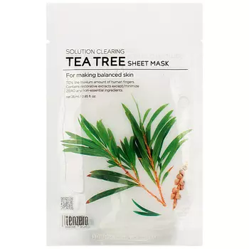 TENZERO Маска для лица тканевая с экстрактом чайного дерева Solution Calming Tea Tree Sheet Mask