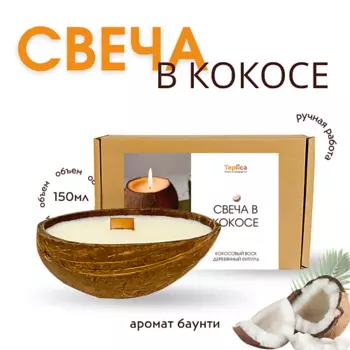 TEPLICA Свеча ароматическая в кокосе БАУНТИ
