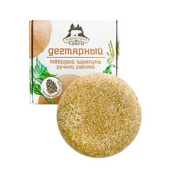ТЕРРИТОРИЯ ТАЙГИ Твердый шампунь ДЕГТЯРНЫЙ, с березовым дегтем 80.0