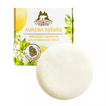 ТЕРРИТОРИЯ ТАЙГИ Твердый шампунь для ослабленных волос ЛИТСЕЯ КУБЕБА, укрепляющий 80.0