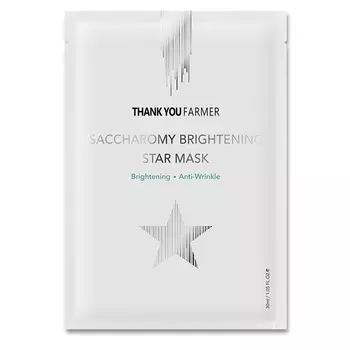 THANK YOU FARMER Маска для лица тканевая омолаживающая на основе дрожжей Saccharomy Brightening Star Mask