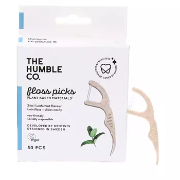 THE HUMBLE CO Зубочистки с зубной нитью свежая мята