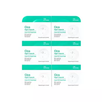 THE POTIONS Гель-крем для лица ночной в ампулах с экстрактом центеллы азиатской Cica night cupsule