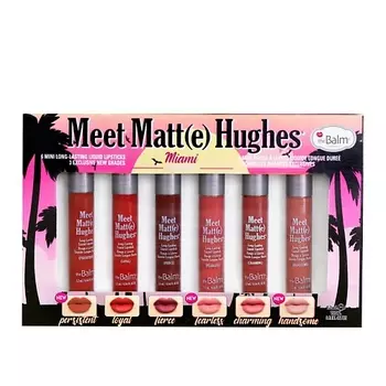 THEBALM Набор из 6 оттенков мини жидких матовых помад Meet Matt(e) Hughes Майами