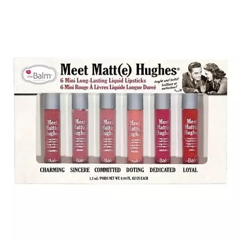 THEBALM Набор из 6 оттенков мини жидких матовых помад Meet Matt(e) Hughes