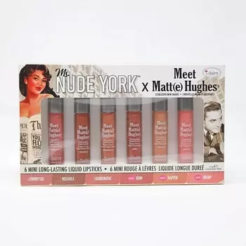 THEBALM Набор из 6 оттенков мини жидких матовых помад Meet Matte Hughes x Ms. Nude York