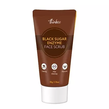 THINKCO Скраб энзимный очищающий для умывания с экстрактом чёрного сахара 50.0
