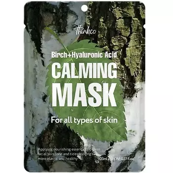 THINKCO Тканевая маска для лица с экстрактом коры японской березы и гиалуроновой кислотой