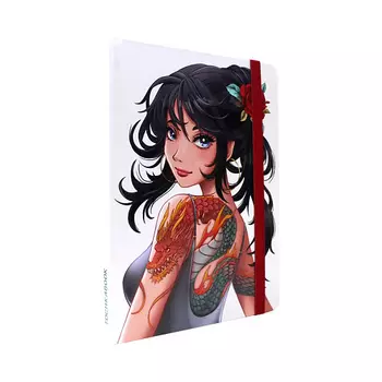 ТОЧКАБУК Блокнот Девушка с татуировкой дракона, формат А5, 72 листа в точку