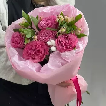 TOOTFLOWERS Букет «пионовидные розы и альстромерия» для неё