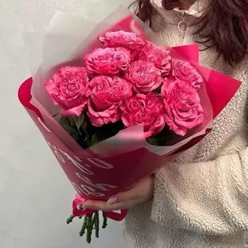 TOOTFLOWERS Пионовидные розы в стильной упаковке