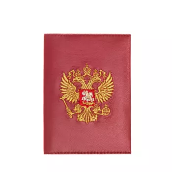 ТОРЖОКСКИЕ ЗОЛОТОШВЕИ Обложка для паспорта кожа нат Мод 538 Рис 1741