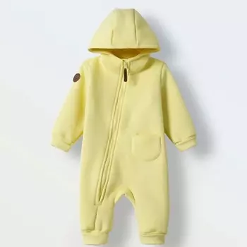 TOUCAN FOR KIDS Комбинезон из футера утепленный (светло-жёлтый) открытые ножки