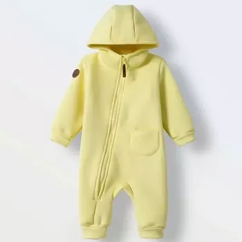TOUCAN FOR KIDS Комбинезон из футера утепленный (светло-жёлтый) открытые ножки