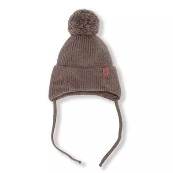 TOUCAN FOR KIDS Шапка вязаная на завязках с помпоном (кофе)