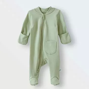 TOUCAN FOR KIDS Слип на молнии, комбинезон для новорожденных, на выписку "Хаки"