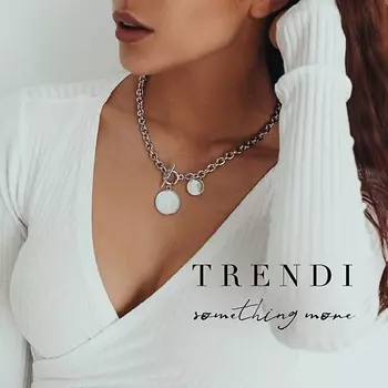 TRENDI Цепочка на шею женская с медальоном
