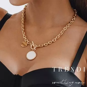 TRENDI Цепочка на шею женская с медальоном